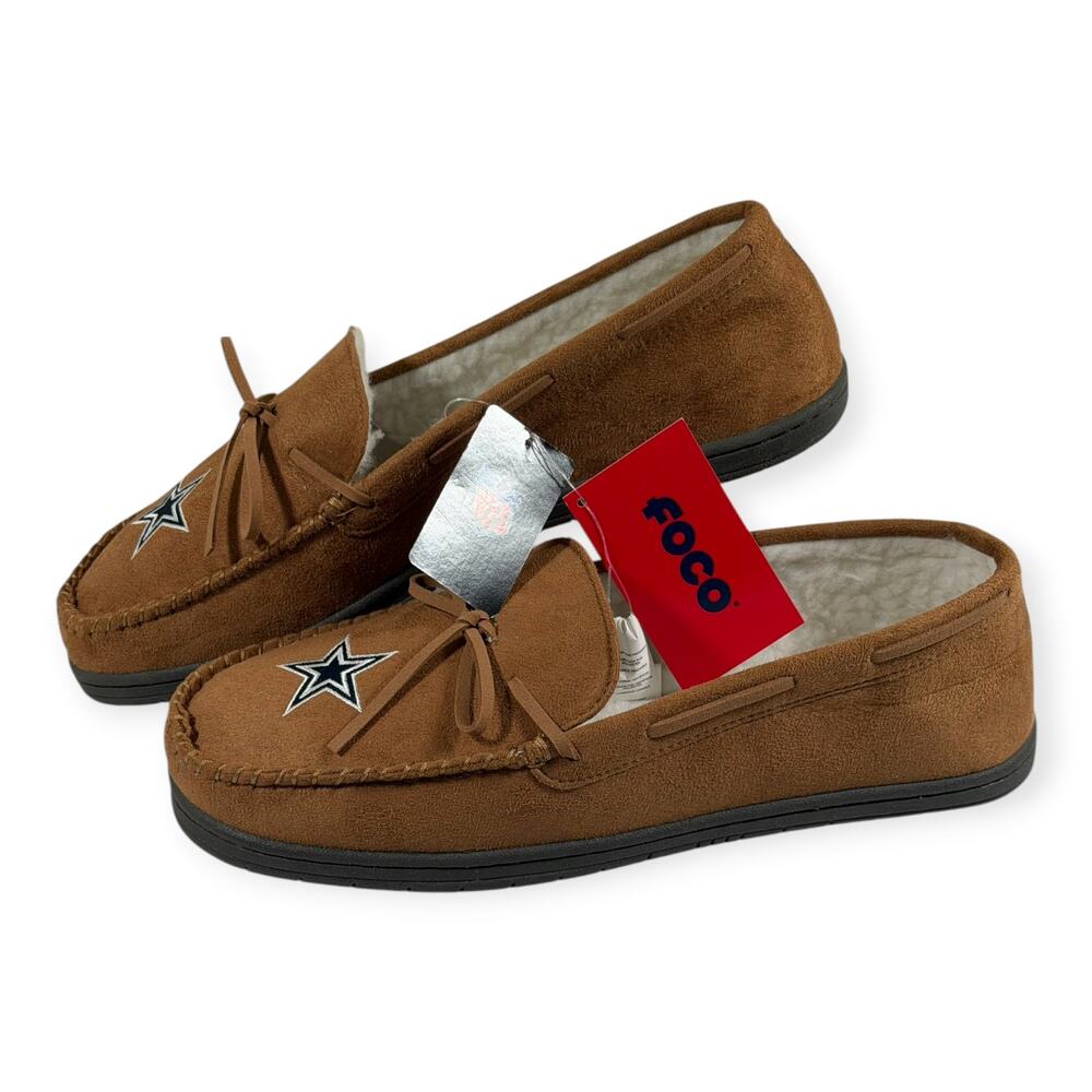 FOCO NFL Dallas Cowboys Moccasin Slippers NWT, Men's XL, 13/14
